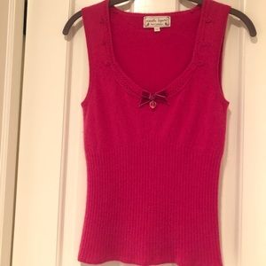 Nanette Lepore pink sleeveless cashmere sweater